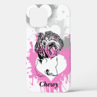 Abstraits Coeurs Noir-Inked Shih Tzu iPhone 12 Coq