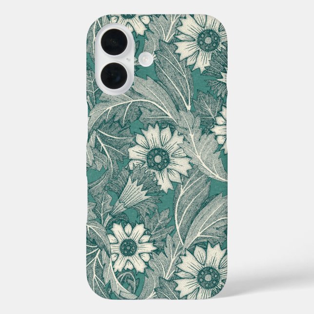 Coques Case-Mate iPhone acanthus vert turquoise foncé (Verso)