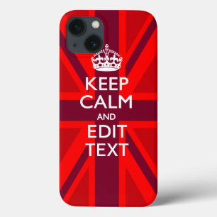 Etui iPhone 13 Accent Rouge Maintenez le calme votre texte sur l'