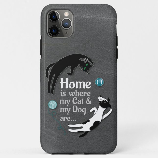 Coques Case-Mate iPhone Accueil où sont mon chat et mon chien (Dos)