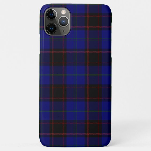 Coques Case-Mate iPhone Accueil tartan bleu noir plaid (Dos)