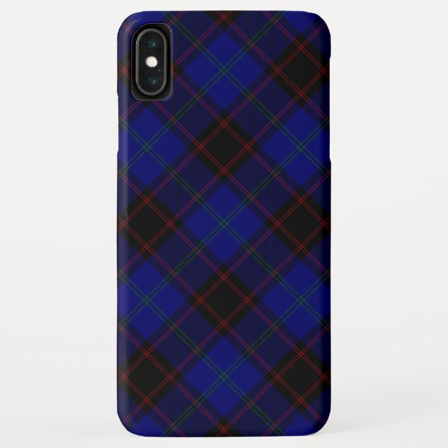 Coques Case-Mate iPhone Accueil tartan bleu noir plaid (Dos)