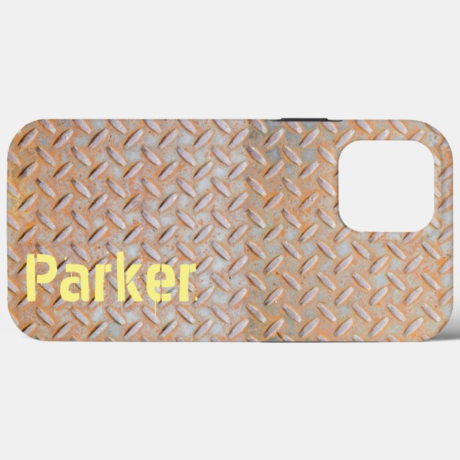 Coques Case-Mate iPhone Acier en tôle diamant rouillé (Verso (horizontal))