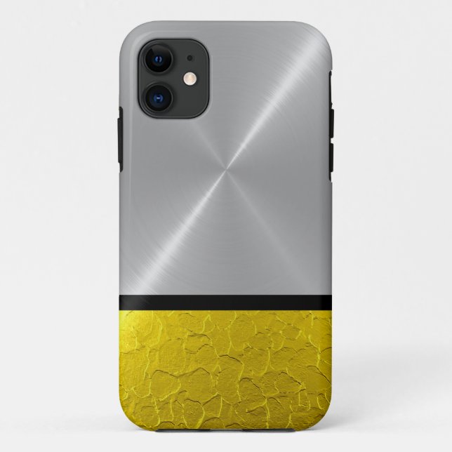 Coques Case-Mate iPhone Acier inoxydable d'argent et d'or en métal (Dos)