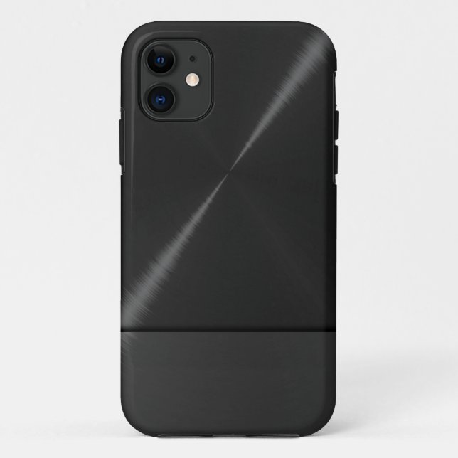 Coques Case-Mate iPhone Acier inoxydable noir métallique (Dos)