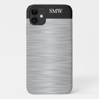 Coque Case-Mate Pour iPhone Acier inoxydable personnalisé et noir de Faux