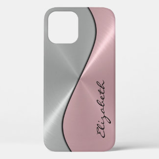 Case-Mate iPhone Case Acier métallisé inoxydable argent et rose