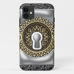 Coques Pour iPhone Acier victorien et trou clé or