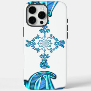 Coques iPhone 16 Pro Max Action Cyan Turquoise Graffiti Abstrait Imprimer