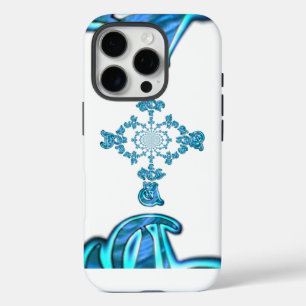 Coques iPhone 16 Pro Action Cyan Turquoise Graffiti Abstrait Imprimer