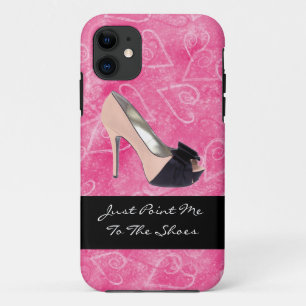 Coques Pour iPhone Addicé Aux Chaussures Aimants Coeurs Noir Rose Hau