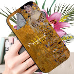 Coque Case-Mate iPhone Adele, Lady in Gold de Gustav Klimt, Monogrammé<br><div class="desc">coque mobile iPhone vintage avec nom personnalisé monogrammé avec célèbre oeuvre "Adele - la Dame en Or" par Gustav Klimt</div>