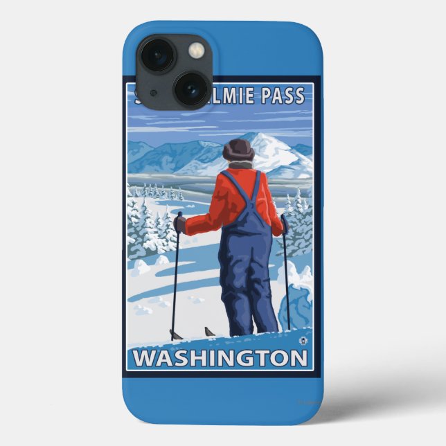 Coques Case-Mate iPhone Admirant Skier - Snoqualmie Pass, Washington (Verso)