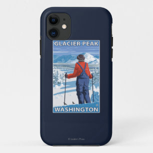 Etui iPhone Case-Mate Admirer de skieur - crête de glacier, Washington