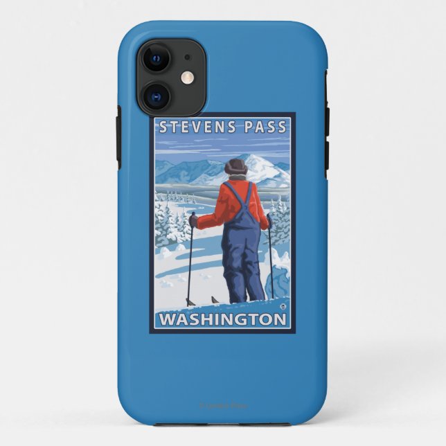 Coques Case-Mate iPhone Admirer de skieur - passage de Stevens, Washington (Dos)