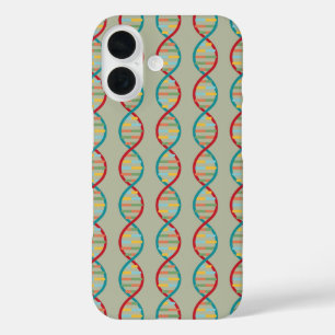 Coque Pour iPhone 16 ​ ADN ​ milieu du siècle Moderne Biologie STEM Gri