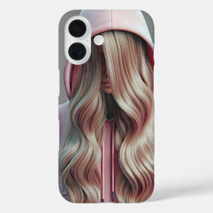 Coque Pour iPhone 16 Adolescente se cachant derrière de longs cheveux b