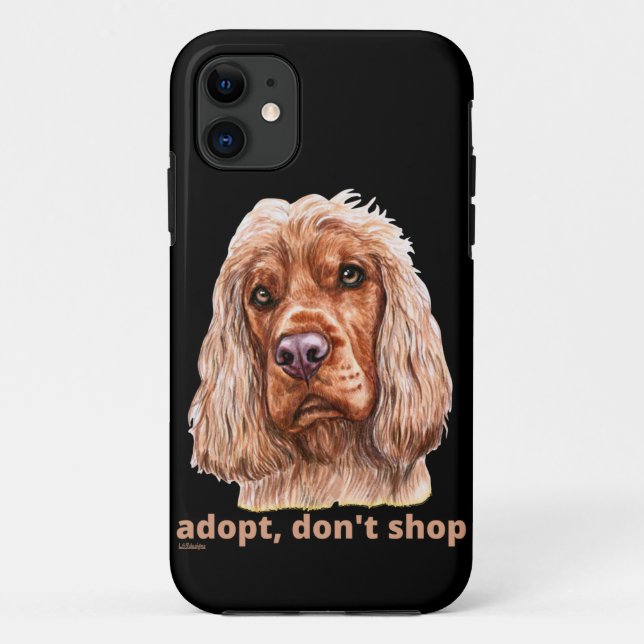 Coques Case-Mate iPhone ADOPTER, NE PAS SHOP (Anglais Cocker Spaniel) (Dos)