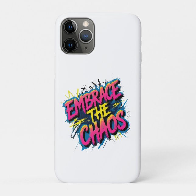 Coques Case-Mate iPhone Adoptez le Chaos – Conception de citation de typog (Dos)