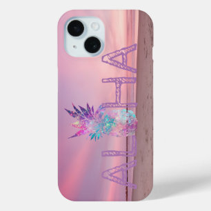 Coque Case-Mate iPhone Adorable Aloha Hawaiian Ananas, Coucher de soleil 