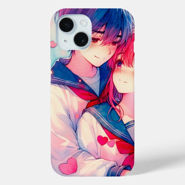 Coques Case-Mate iPhone Adorable Anime à thème Saint-Valentin (Verso)
