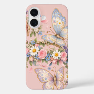 Coque Pour iPhone 16 Adorable Art Papillon Pastel 