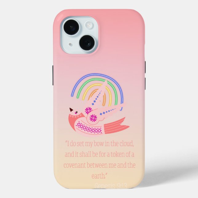 Coques Case-Mate iPhone Adorable colombe chrétienne folk couleur bohème ar (Verso)