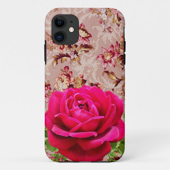 Coques Case-Mate iPhone Adorable combiné photo floral et rétro Boho (Dos)