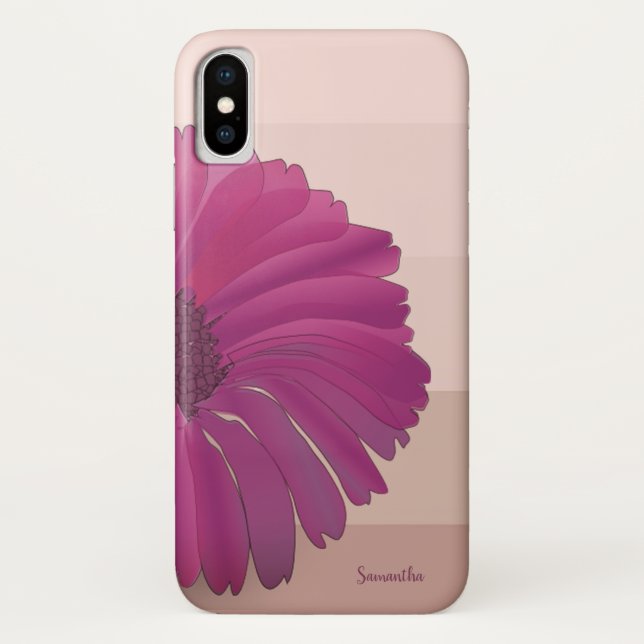 Coques Case-Mate iPhone Adorable Daisy, Fleur, Rayures - Personnalisé (Dos)