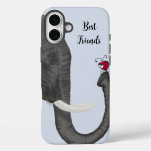 Coque Pour iPhone 16 Plus Adorable éléphant et mignonne coccinelle