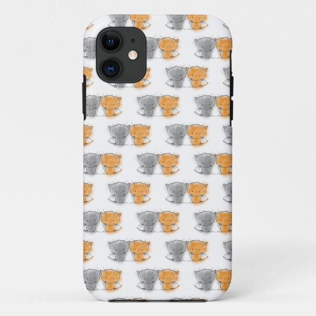 Coques Case-Mate iPhone Adorable Fluffy Kittens Illustration Cat Art (Dos)