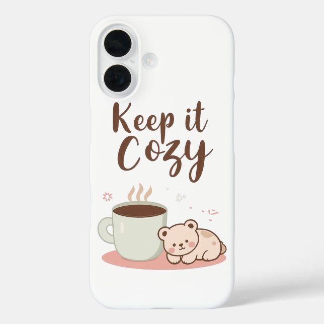 Coques Case-Mate iPhone Adorable graphique d'hiver "Gardez-le Cozy" (Verso)