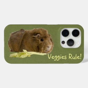Coque iPhone 15 Pro Adorable Guinée Cochon Mange Céleri Photographie
