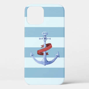 Case-Mate iPhone Case Adorable Lampe d'Ancre de Marine Bleu Clair à Rayu