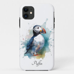 Case-Mate iPhone Case Adorable Macareux au lavis, personnalisé