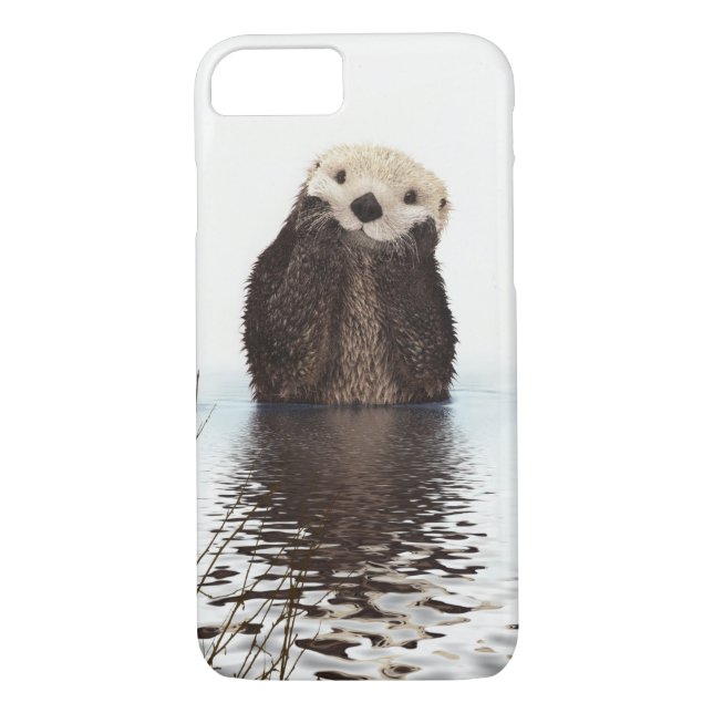 Coques Case-Mate iPhone Adorable Otter souriant dans le lac (Dos)