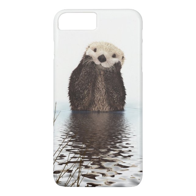 Coques Case-Mate iPhone Adorable Otter souriant dans le lac (Dos)