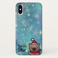 Adorable Ours en peluche avec Étoiles de Noël Twin