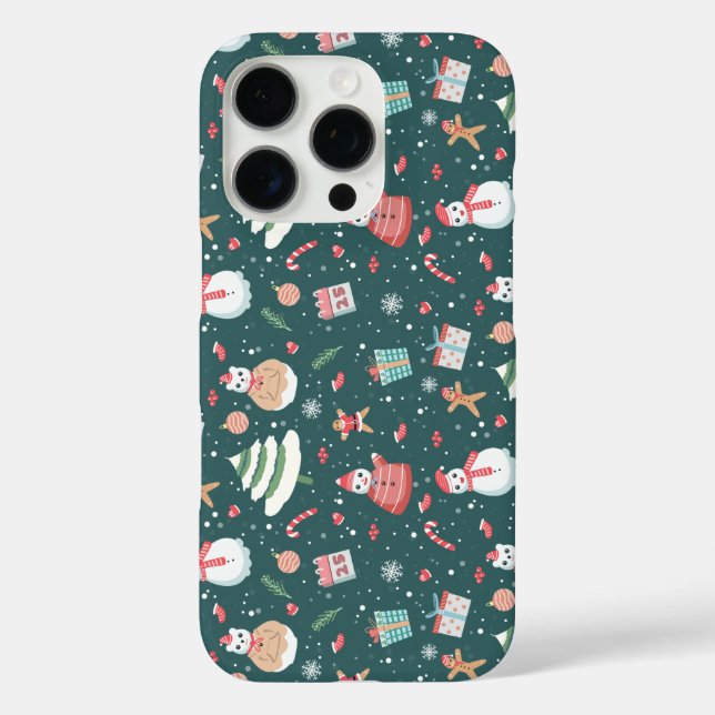 Coques Case-Mate iPhone Adorable Snowman Christmas Pattern (Verso)