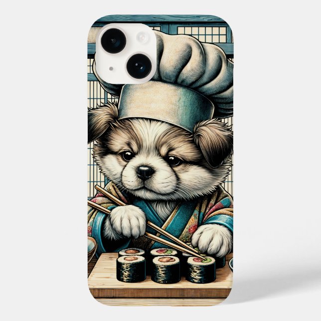 Coques Case-Mate iPhone Adorable Sushi Chef Chiot (Verso)