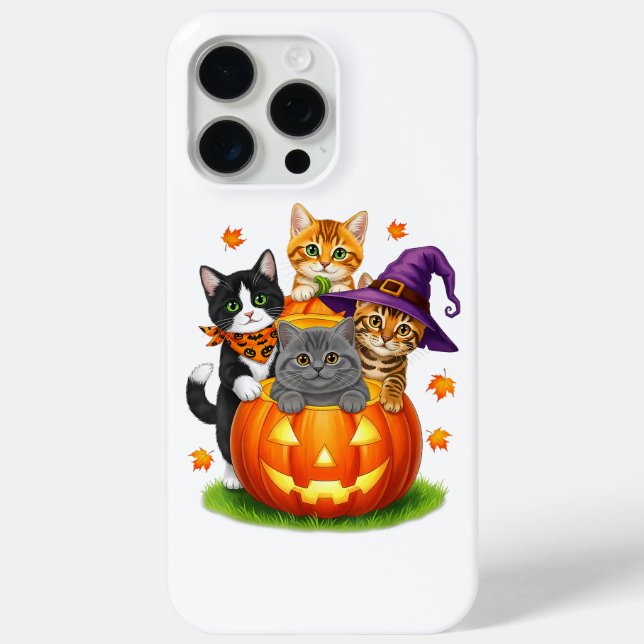 Coques Case-Mate iPhone Adorables Chatons Citrouille Halloween Saison Somb (Verso)