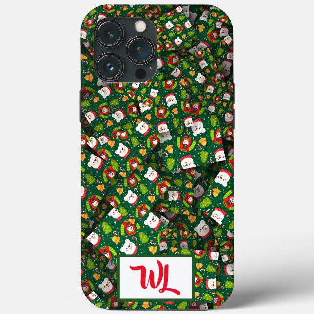 Coques Case-Mate iPhone Adorables Noël [3D] Ours Sweaters Et Arbres (Verso)