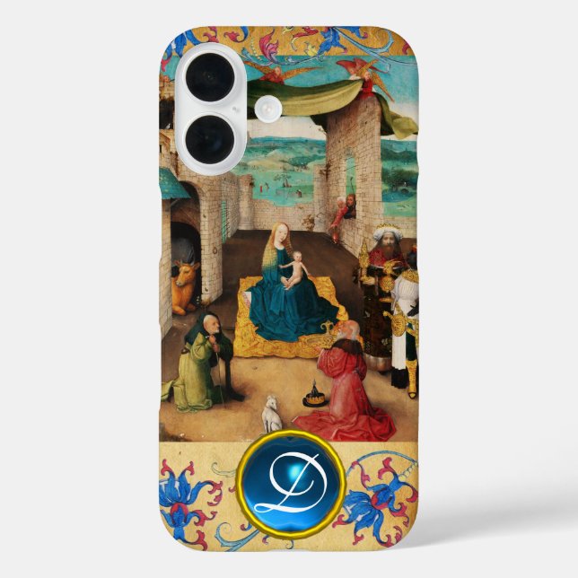 COQUES Case-Mate iPhone ADORATION DE MAGI CHRISTMAS PARCHMENT GEM MONOGRAM (Verso)