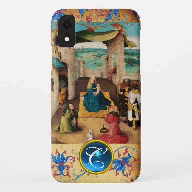 COQUES Case-Mate iPhone ADORATION DE MAGI CHRISTMAS PARCHMENT GEM MONOGRAM (Dos)