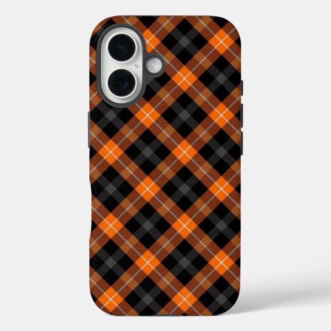 Coques Case-Mate iPhone Aesthetic Orange, Black Plaid iPhone case   (Verso)