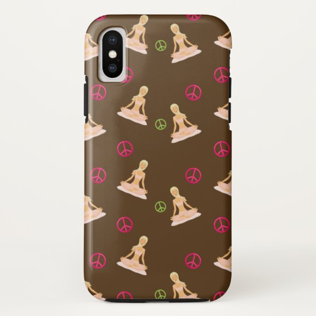 Coques Case-Mate iPhone Affaire de téléphone cellulaire Peace Love & Yoga (Dos)