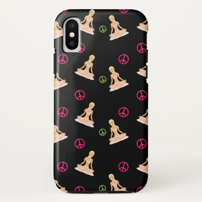 Coques Case-Mate iPhone Affaire de téléphone cellulaire Peace Love & Yoga (Dos)