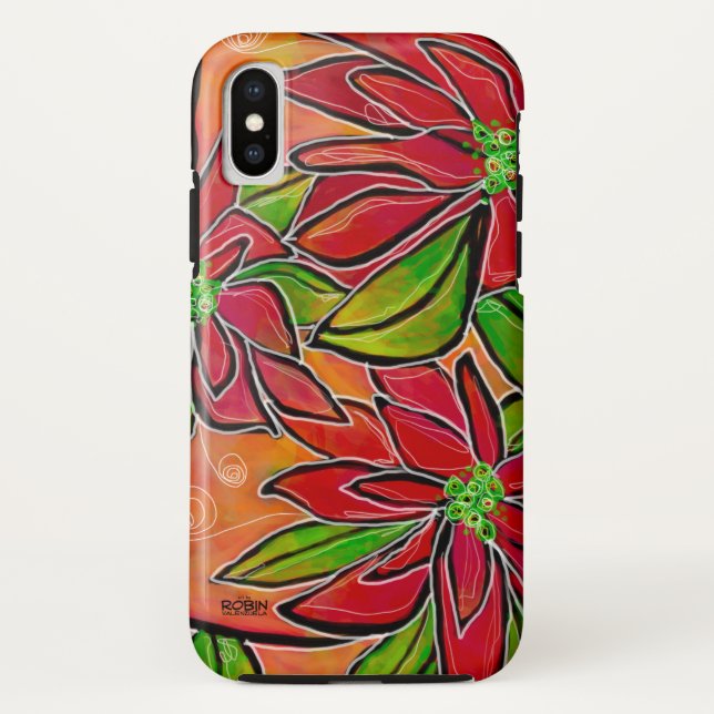 Coques Case-Mate iPhone Affaire téléphonique Poinsettia 2018 (Dos)