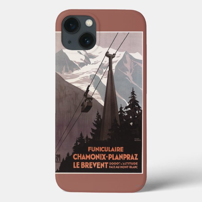 Coques Case-Mate iPhone Affiche de funiculaire de Funiculaire Le Brevent (Verso)