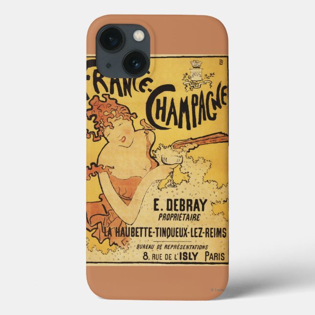 Coques Case-Mate iPhone Affiche de publicité d'E. Deb Ray Champagne (Verso)